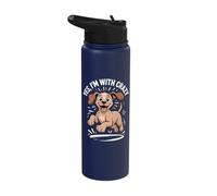 Yes Im with Crazy Hungarian Pointer Hunting Dog Funny Vizsla Stainless Steel Insulated Water Bottle