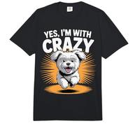 Yes Im with Crazy Pet Mix Breed Owner Dog Funny Maltese Cute Comfort Colors Adult Heavyweight T-Shirt