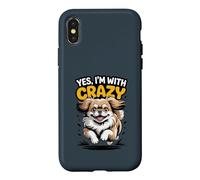 Yes Im with Crazy Small Dog Breed Owner Cute Funny Pekingese Case for iPhone X/XS