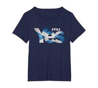 YES Indy Ref 2 T-Shirt - Scotland Scottish Independence SNP T-Shirt, Women's Plus, Navy Blue, 5X