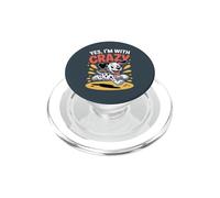 Yes 'm with Crazy Spotted Dog Lover Cute Pet Funny Dalmatian PopSockets PopGrip for MagSafe