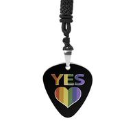 Yes Marriage Equality Lgbtq Guitar Pick Pendant Necklace for Acoustic Electric Bass Players Guitar Accessories Guitarist Gifts
