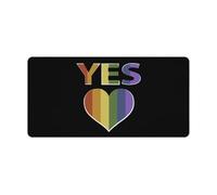 Yes Marriage Equality LGBTQ Non-Slip Mouse Pads Funny Desk Mat Rubber Laptop Writing Mat for Gamer Office Home 30x60cm