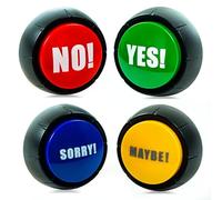 Yes No Button & Maybe Sorry Button - Dog Buttons for Communication - Yes No Button with sound - Answer Buzzers Set of 4 - Dog Talk Button - Sound Button - Dog Talking Button Set - No Button Yes Button