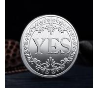 Yes No Challenge Coins Lahviuu Yes or No Decision Coin Commemorative Ornaments Prediction Decision Coins Souvenir Collection Coin, Silver(Style 1)