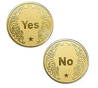 YES/NO Decision Coin, 24k Gold-Plated Coin, Raised Relief Metal Medal, Symbolic Coin for Decision Making