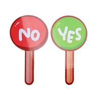 Yes No Paddle - Yes No Voting Paddle, Portable Auction Signs | Quick Answer Voting Signs, Classroom Feedback Sign, True False Paddle Game, Night Yes No Boards For The