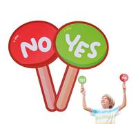 Yes No Paddles - Decision Game Signs for Party Interaction Use | Double Sided Answer Boards with Wooden Handle, Durable Card Stock Print, Group Activity Voting Props for Classroom Game 9.84x5.91 in