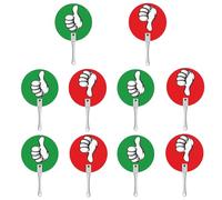 Yes No Signs - 10 Pieces Double Sided Green Red True Fake Vote | Teachers Class Interaction Supplies | Large 15x24cm PC Panels, Random Handle Color