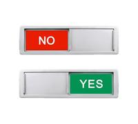 Yes/No Slider Sign,Slider Indicator Tells Whether Yes or No, Indicator for Mailboxes, Offices, Homes-7'' x 2'' - Silver