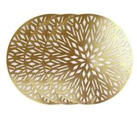 Yes-Online 12 Placemats Set Christmas Metallic Gold Round Festive Xmas Table Home Decor