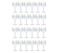 Yes-Online 24 X Gin Cocktail Glasses Balloon Clear Plastic Cup Home Bbq Summer Party Tableware Drinks Glasses Outdoor Gin Glasses