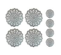 Yes-Online 4 Placemats 4 Coasters Set Christmas Snowflake Festive Silver Felt Table Drinks