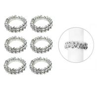 Yes-Online 6X Silver Jingle Bells Napkin Ring