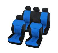 Yes-Online Blue 9 Piece Protective Car Seat & Headrest Fabric Covers - 5 Seater Vehicle Van Jeep Universal Elasticated Easy Fit Washable