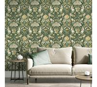 Yes-Online Fine Decor Woodland Green Wallpaper Paste The Paper Washable Kids Room Bedroom