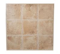 Yes-Online Floor Tiles Self Adhesive Vinyl Flooring Kitchen Bathroom Beige Brown Brick - Pack Of 4 (0.37Sqm)