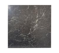 Yes-Online Floor Tiles Self Adhesive Vinyl Flooring Kitchen Bathroom Black Marble Effect Pack Of 4 Tiles (0.37Sqm)