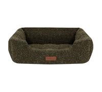 Yes-Online Green Sherpa Dog Bed Small 46Cm Soft Fleece Pet Bed High Wall Washable
