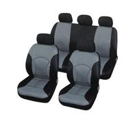 Yes-Online Grey 9 Piece Protective Car Seat & Headrest Fabric Covers - 5 Seater Vehicle Van Jeep Universal Elasticated Fit Machine Washable