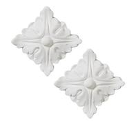 Yes-Online Pack Of 2 Decorative Square Ceiling Roses Classic Ornate Polyurethane 100mm