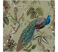 Yes-Online Peacock Woods Sage Green Wallpaper Holden Decor Floral Tropical Botanical Birds