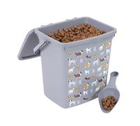 Yes-Online Reusable Plastic Dog Puppy Treat Food Bin Grey 6 Litres Storage Container