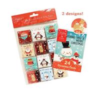 Yes-Online Set Of 24 Handcrafted Gift Tags 24 Christmas Cards Xmas Festive Decorations