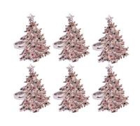 Yes-Online Set Of 6 Silver Gem Christmas Tree Napkin Ring Xmas Tableware Festive Dinner Lunch Decoration Serviette Holder
