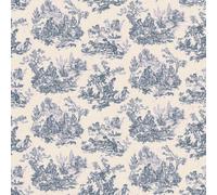 Yes-Online Toile De Jouy Navy Wallpaper Country Animal Print Traditional Feature Wall
