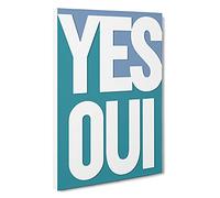Yes Oui Typography Canvas Print | Gallery Wrapped 30mm Frame Wall Art | 30x20 inches | Ready to Hang | Modern Typography Picture | Living Room Bedroom Lounge Office