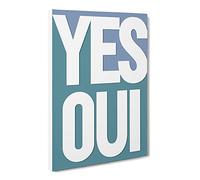 Yes Oui Typography Quote Canvas Print | Gallery Wrapped 30mm Frame Wall Art | 24x16 inches | Ready to Hang | Modern Typography Picture | Living Room Bedroom Lounge Office