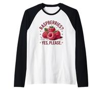 Yes Please Fruit Fresh Berry Lover Raspberries Raglan Baseball Tee