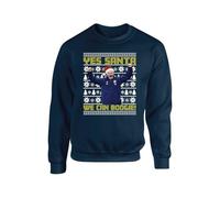 Yes Santa, We Can Boogie Christmas Sweatshirt, Scotland World Cup Christmas Jumper, Family Matching Gift, Unisex Top(S, Navy Blue)