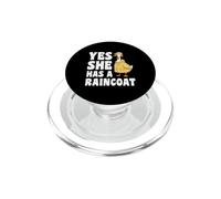Yes She Has A Raincoat Porch Goose Funny Lawn Dressing PopSockets PopGrip for MagSafe
