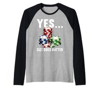 Yes Size Does Matter Poker Player Funny Casino Chips Poker Raglan Baseball Tee