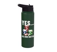 Yes Size Does Matter Poker Player Funny Casino Chips Poker Stainless Steel Insulated Water Bottle
