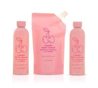 Yes Studio Cherry Baby Happy Bathing Bath Set, Body Wash, Scrub and Lotion, Turn Any Soak into a Fruity Escape, Gift Ready Shower Set for Women - 3x 150 ml