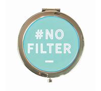 Yes Studio No Filter Quote Compact Travel Mirror In Aqua Aqua One Size