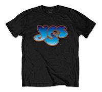 Yes T Shirt Classic Blue Band Logo Official Mens Black XXL