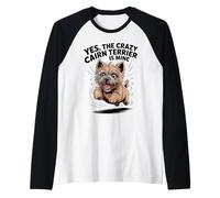 Yes, the Crazy Cairn Terrier is Mine Cartoon Pet Dog Breed Raglan Baseball Tee
