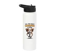 Yes, the Crazy Cavapoo is Mine Cavalier Poodle Mix Breed Dog Stainless Steel Insulated Water Bottle
