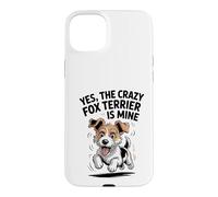 Yes, the crazy Fox Terrier is Mine Cartoon Pet Dog Breed Case for iPhone 15 Plus