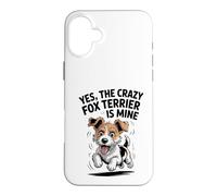 Yes, the crazy Fox Terrier is Mine Cartoon Pet Dog Breed Case for iPhone 16 Plus