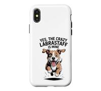 Yes, the crazy Labrastaff is mine Lab Cartoon Mix Breed Dog Case for iPhone X/XS
