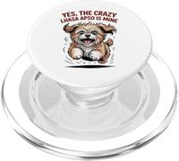 Yes, the crazy Lhasa Apso is Mine Cartoon Pet Toy Dog Breed PopSockets PopGrip for MagSafe