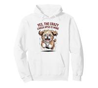 Yes, the crazy Lhasa Apso is Mine Cartoon Pet Toy Dog Breed Pullover Hoodie