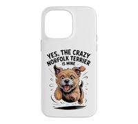 Yes, the crazy Norfolk Terrier is Mine Cartoon Pet Dog Breed Case for iPhone 14 Pro Max
