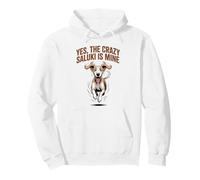 Yes the crazy Saluki is Mine Pet Dog Breed Persian Greyhound Pullover Hoodie
