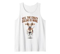 Yes the Crazy Saluki is Mine Pet Dog Breed Persian Greyhound Tank Top